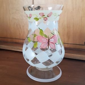 Zrike Large Glass Handpainted Spring Butterfly Vase